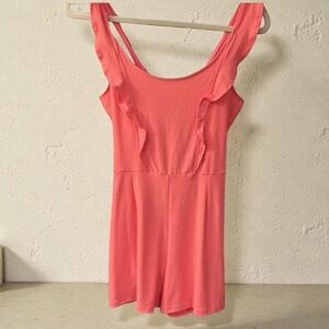 🍀 H&M ( Divided)Romper Watermelon Color Ruffle Trim Coquette Style Size 8